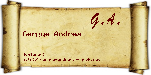 Gergye Andrea névjegykártya